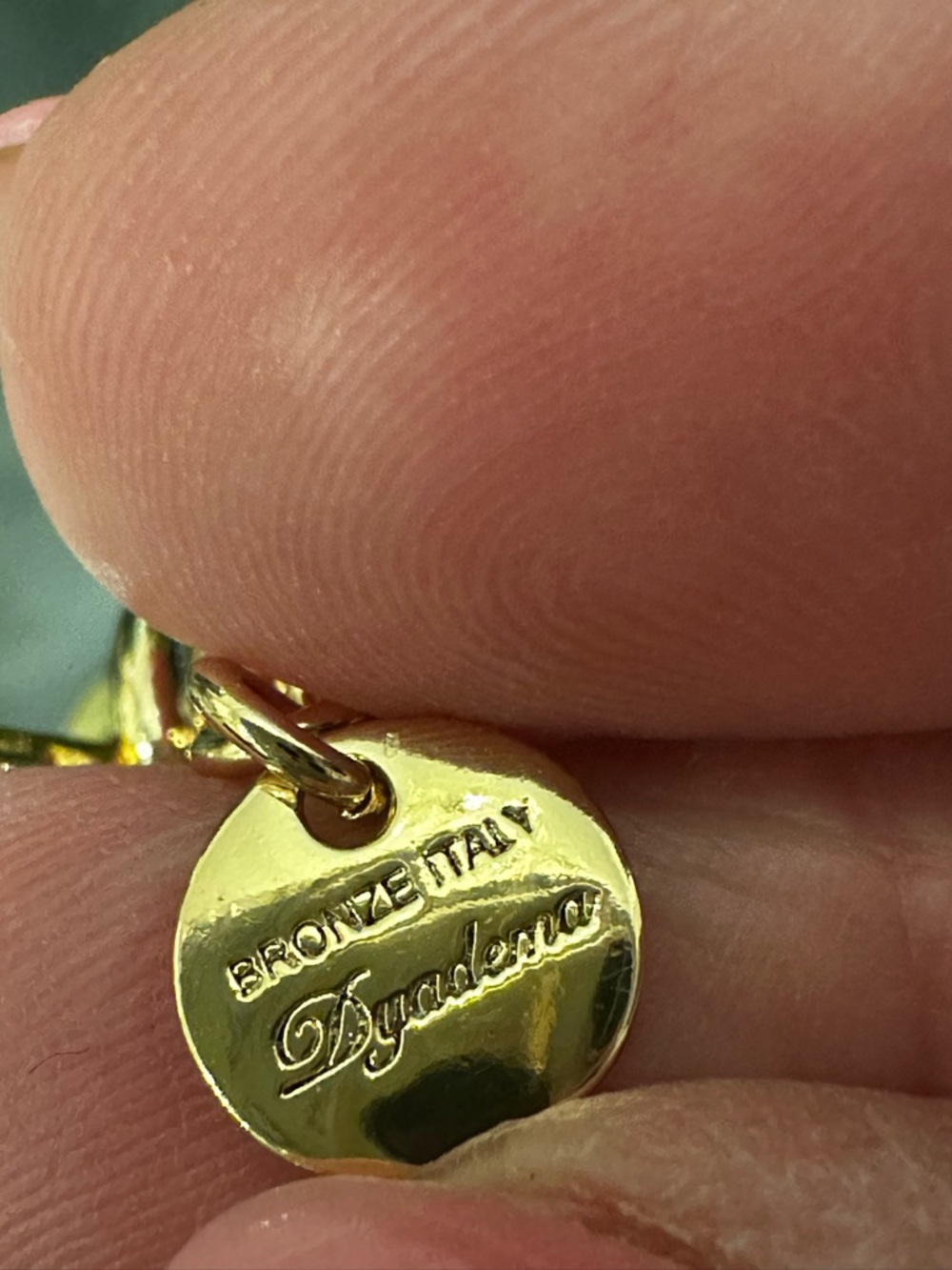 Mia Fiore Gold Chain Necklace Sterling Silver Plated Bronze Coin Pendant Italy - Picture 13 of 14